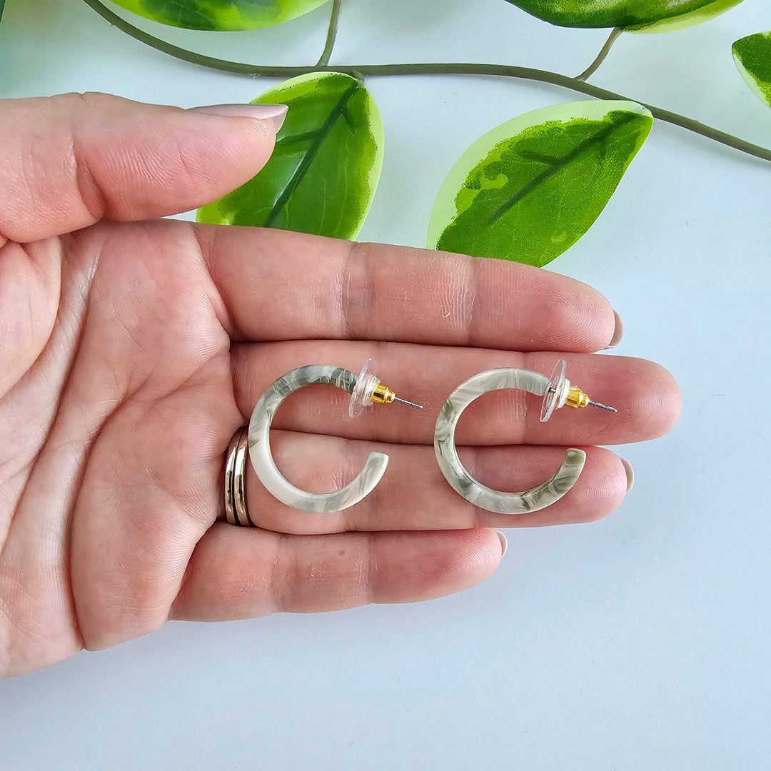 Cam Mini Hoops - Sage // Jewelry, Earrings, Fall SS89