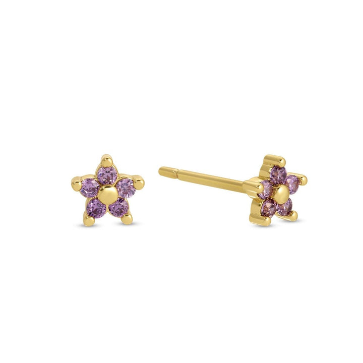 Delicate Flower Studs on Velvet Tag SP403