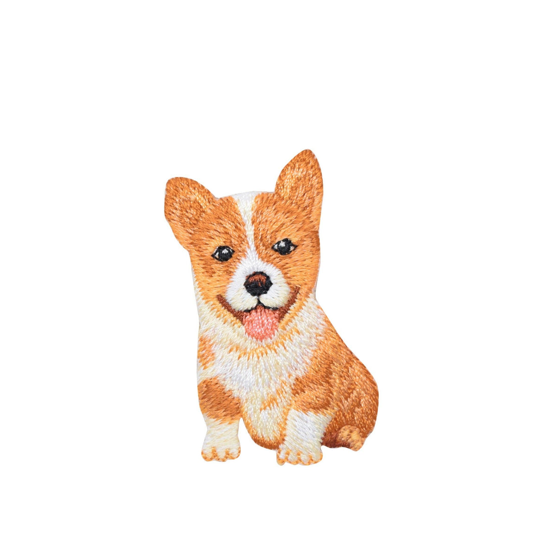 Corgi Puppy Dog Sitting Full Body  Embroidered Iron on Patch IR