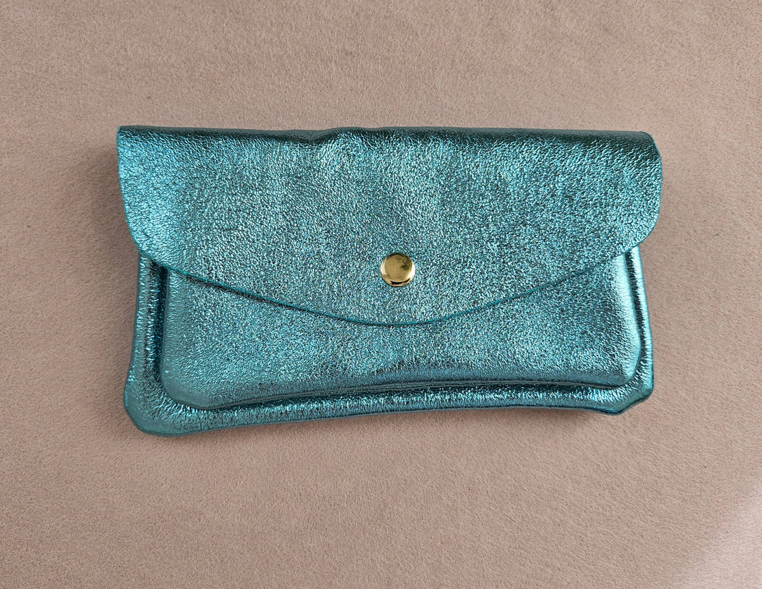Kangaroo double pocket cowhide leather wallet: Navy RM22