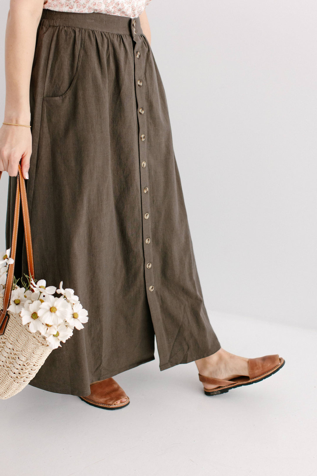 Tirzah Button Front Maxi Skirt MSE22