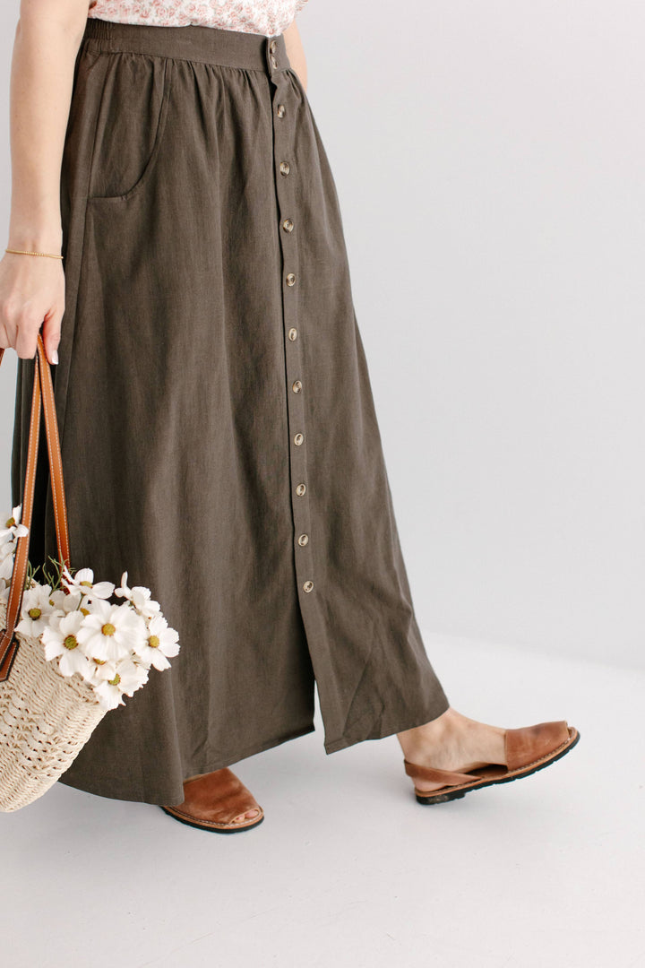 Tirzah Button Front Maxi Skirt MSE22