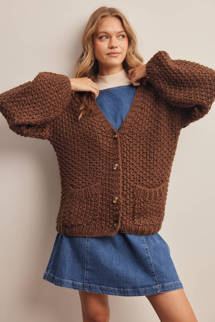 Handmade Chunky Knit Cardigan FSW61