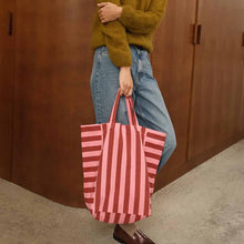 Load image into Gallery viewer, ELISABETH TOTE BAG STRIPES BRICK / PINK