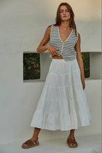 Load image into Gallery viewer, W1935 | Knit Sweater Cotton Striped Buttondown V-Neck Vest