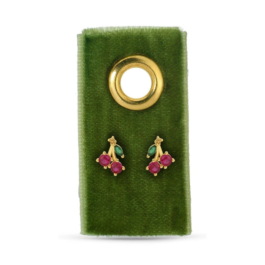 Cherry Studs On Velvet Gift Tag SP984