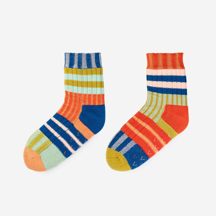 Patchwork Stripe House Socks
