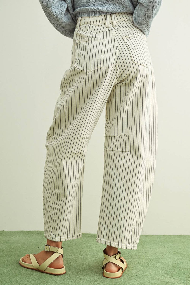 PINSTRIPED BARREL PANTS MM763