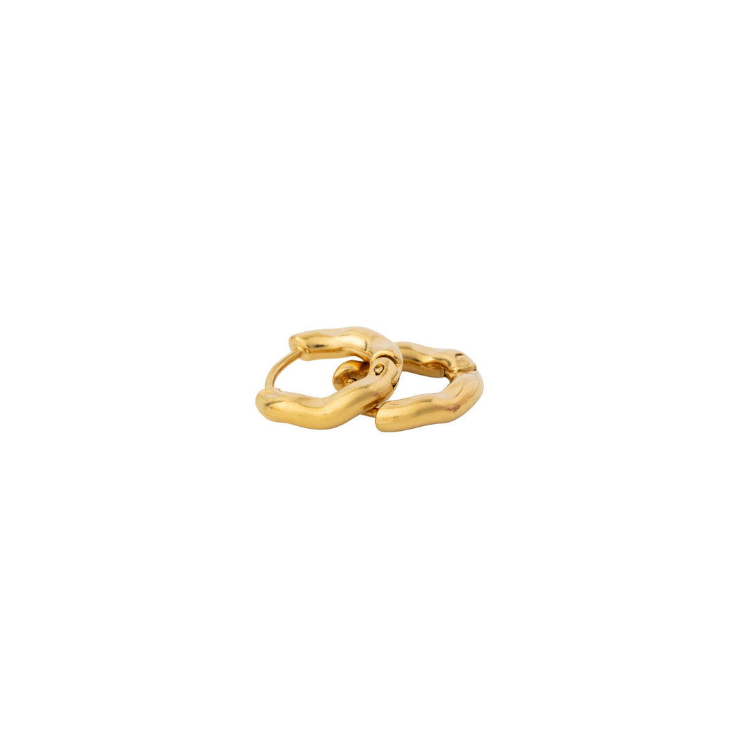 Wavy Hoop - Hypoallergenic, Flat Back, Girl Gift PPE29