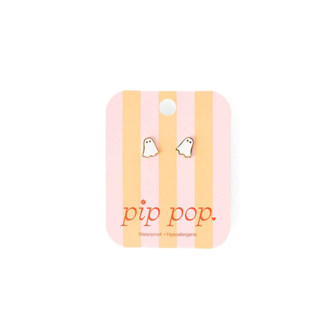 Ghost Earring - Hypoallergenic, Flat Back, Girl Gift PPE25