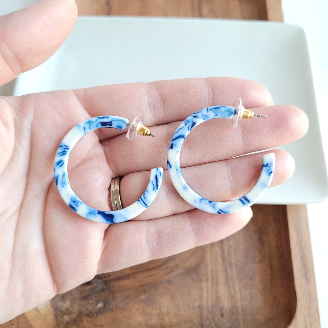 Camy Hoops - Greek Goddess Blue // Jewelry, Earrings, Gift SS521