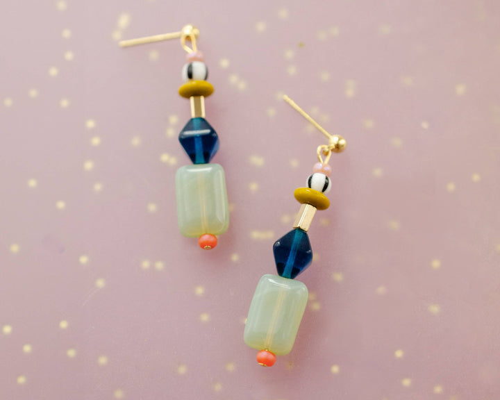 Multicolor beaded dangle earrings JM120