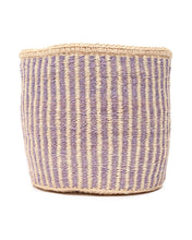 Load image into Gallery viewer, UMEME: Lavender Pinstripe Woven Storage Basket