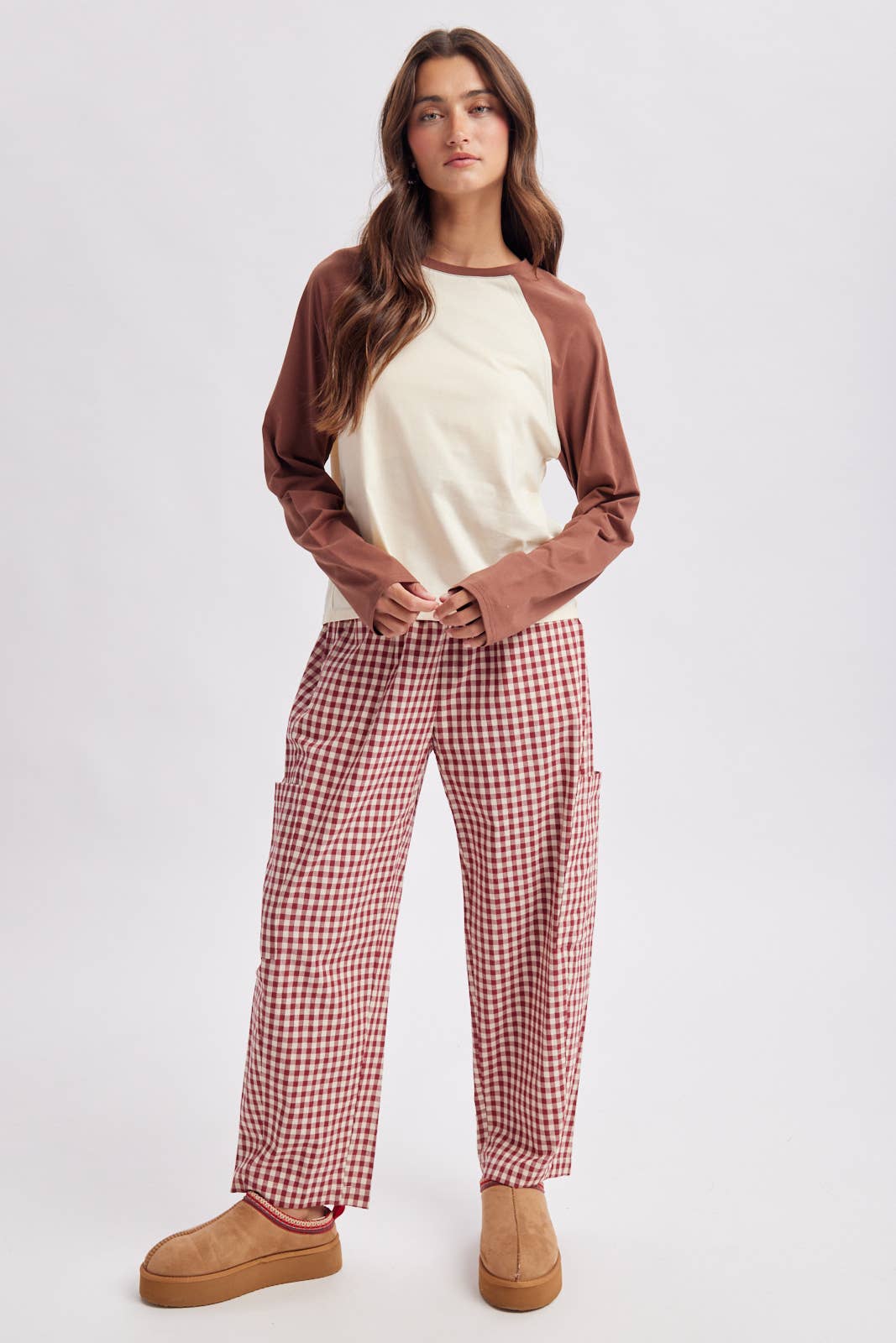 PLAID PATCH POCKET PANTS / WL26