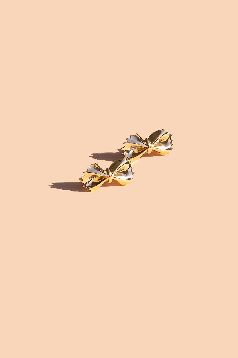 Bow Tie Pasta Studs - 18K Gold Plated PJ775