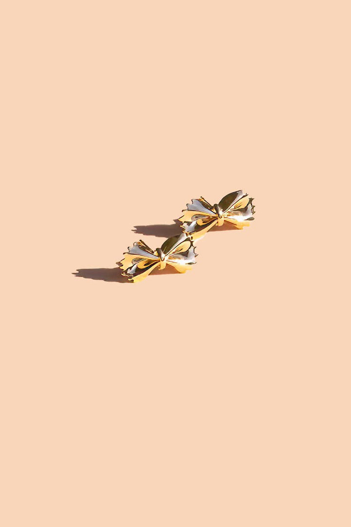 Bow Tie Pasta Studs - 18K Gold Plated PJ775