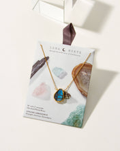 Load image into Gallery viewer, Earth, Wind and Fire Genuine Stone Necklace Gold-Labradorite LN06