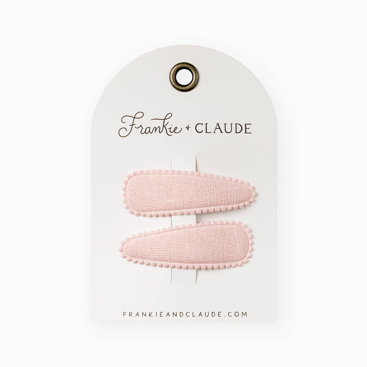 Pink Raised Stitch Fabric Hair Clips FC97
