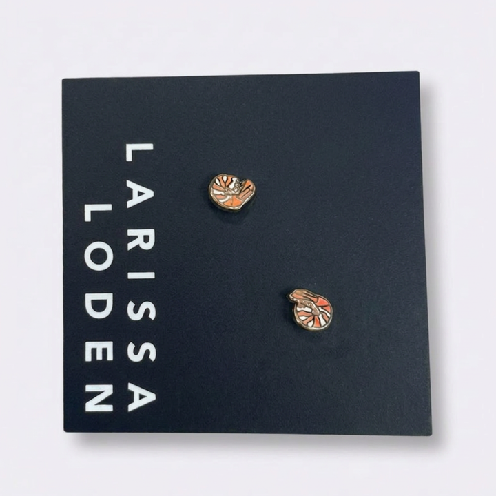 14k Gold PVD Snake Flat Back Stud Earrings - Pair or Single