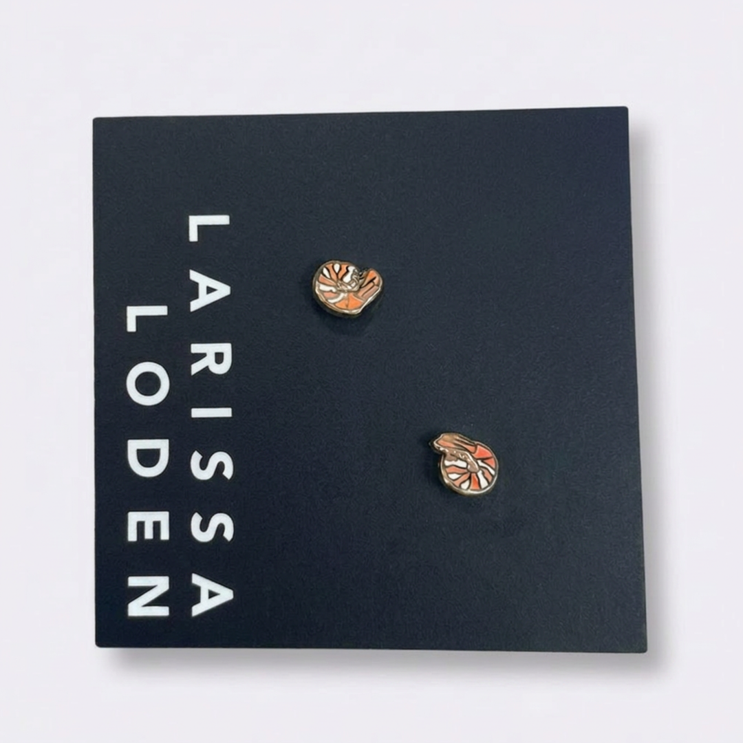 14k Gold Plate Badass Script Studs
