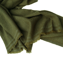 Load image into Gallery viewer, Fern Olive Green 100% Cashmere Scarf - Soft &amp; Stylish Scarf