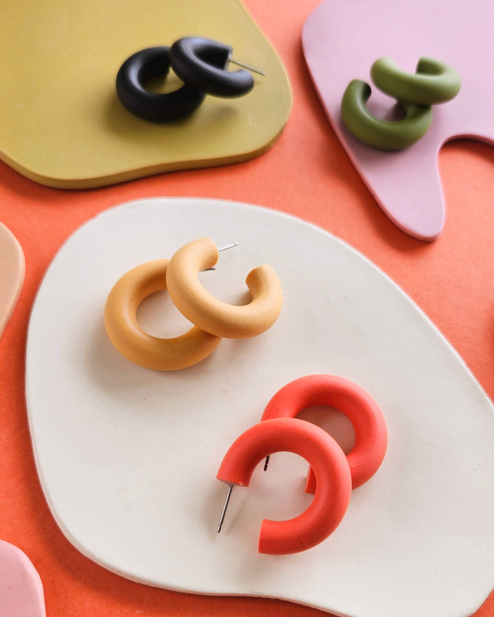Polymer Clay Chunky Mini Hoop by Made by Maeberry 1" Hoop