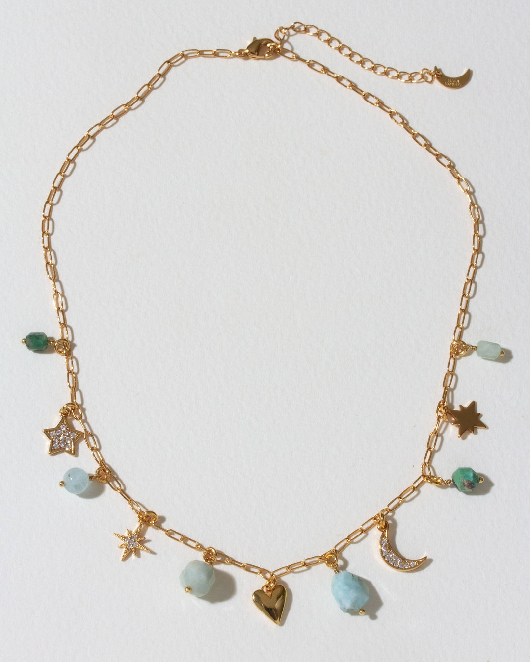 Blue Skies Gemstone Charm Necklace LN89