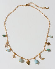 Load image into Gallery viewer, Blue Skies Gemstone Charm Necklace LN89