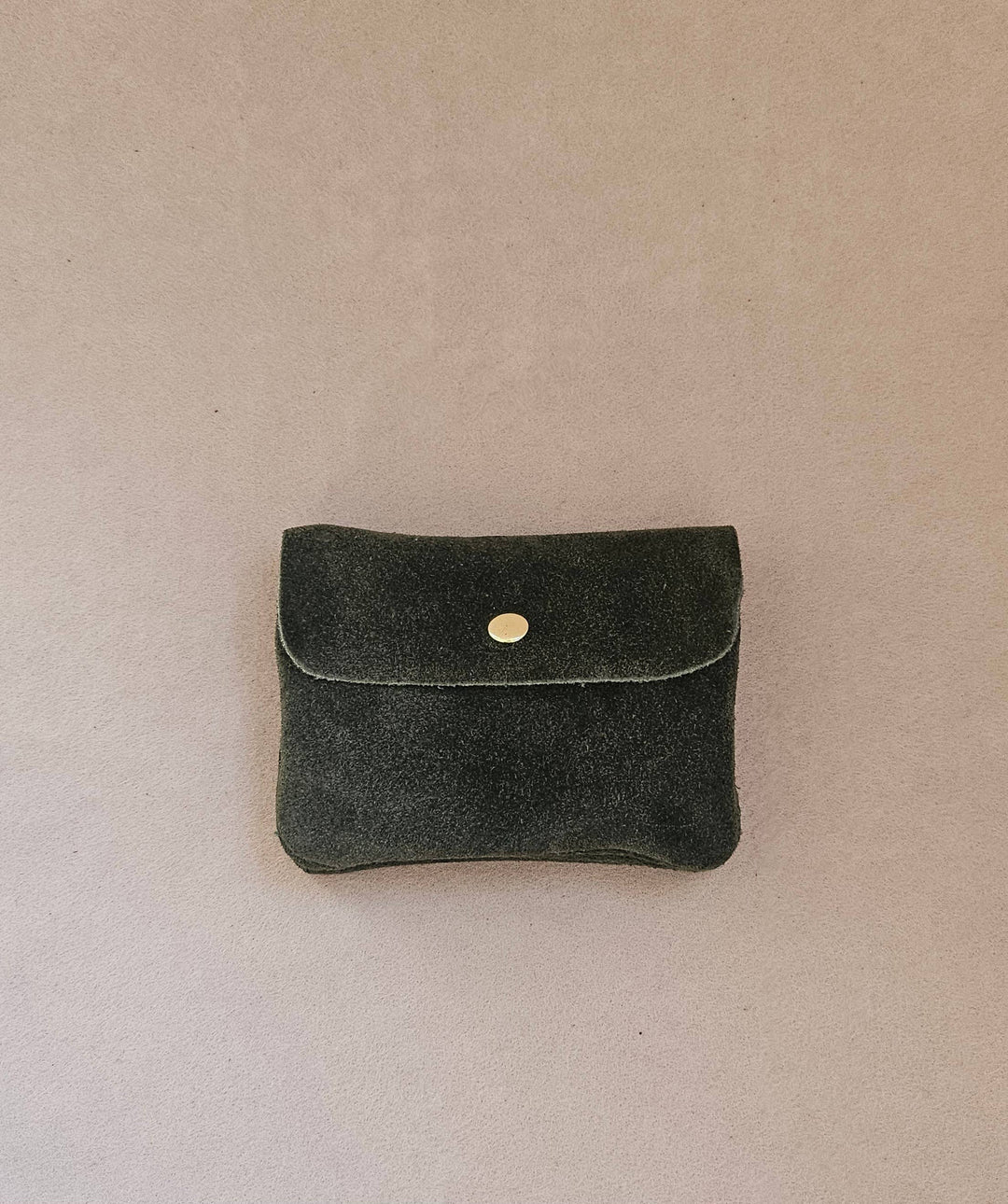 Kangood suede-effect leather coin purse: Amande daim