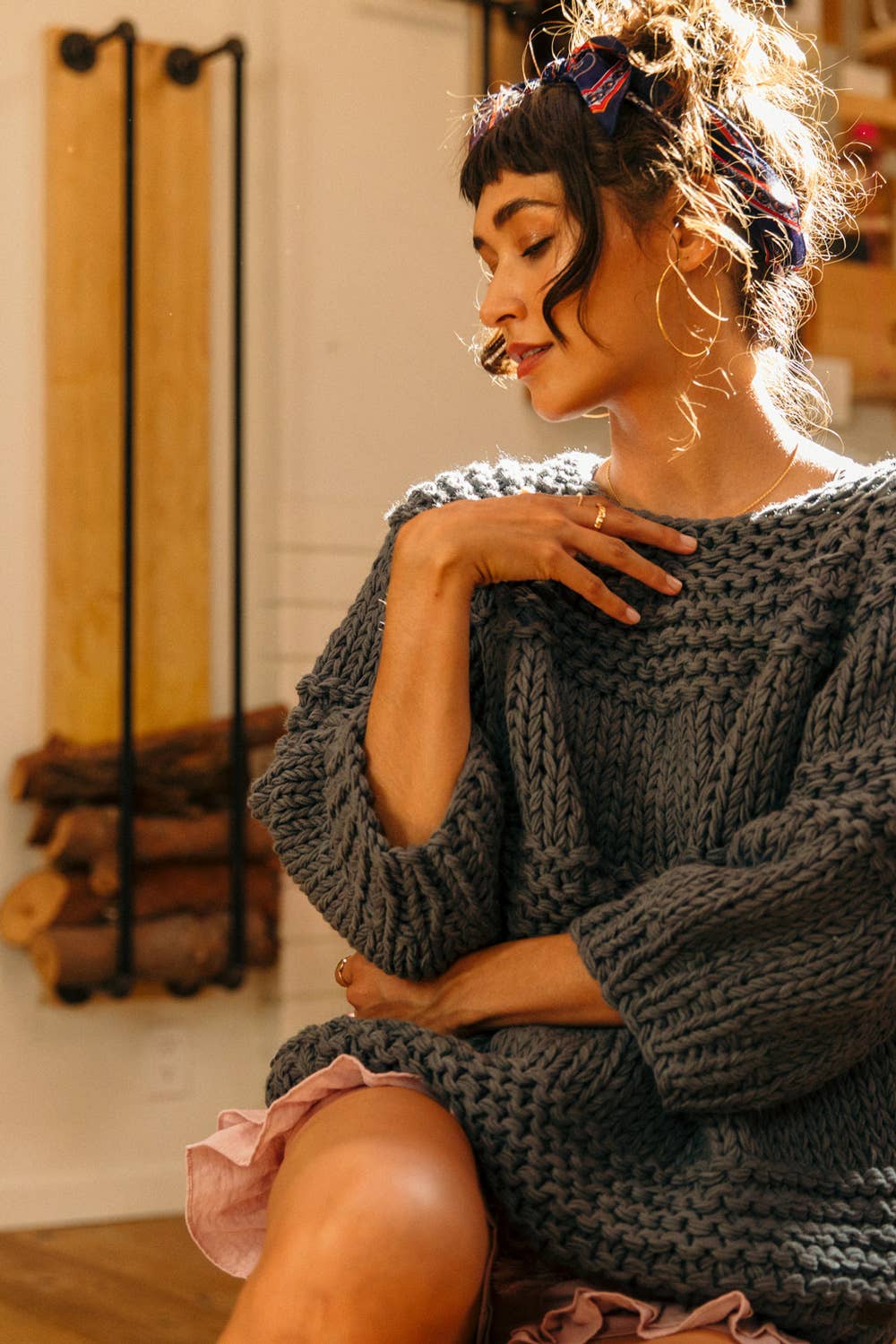 Chunky Knit Oversized Sweater Top LR234