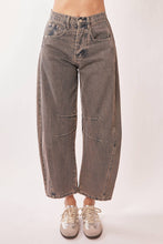 Load image into Gallery viewer, PATCH POCKET WIDE LEG CULOTTE DENIM BARREL PANTS