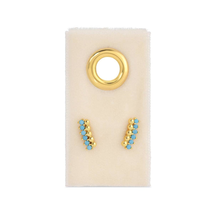 Delicate Dots &amp; CZ Studs On Velvet Tag SP365