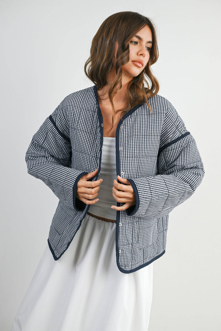 Buttoned Quilted Puffer Jacket - BMJ78