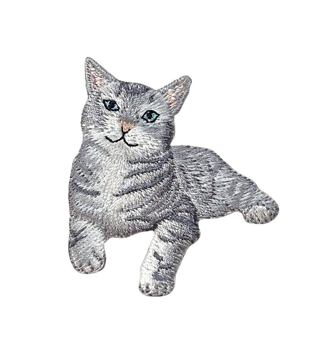 Gray Tabby Cat, Kitten, Pets, Animals, Iron on Patch IR