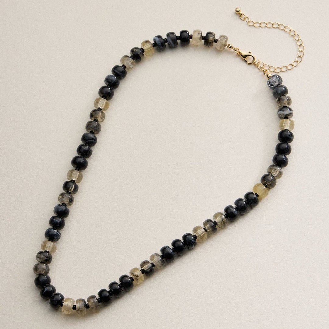 Gradient Color Round Disc Beaded | Necklace FR929