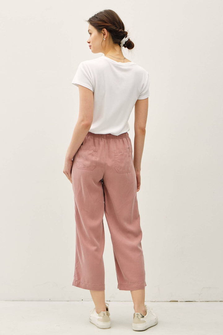 TENCEL DRAWSTRING WIDE LEG PANTS BC234