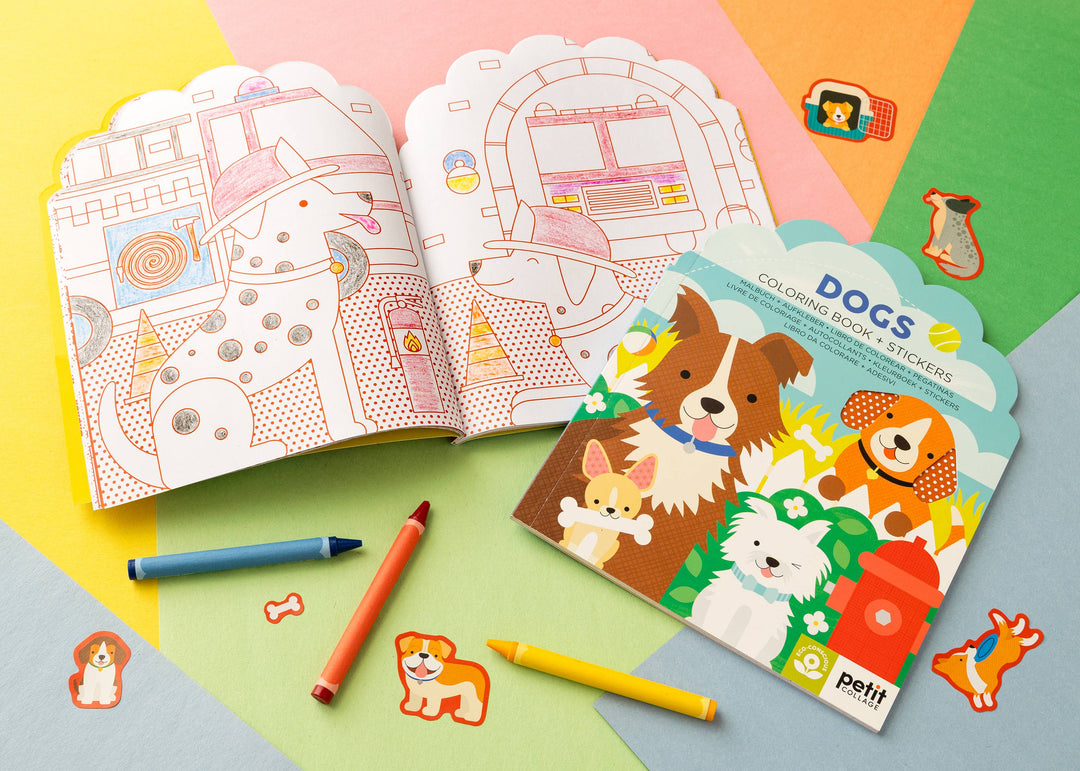 Coloring Book With Stickers: Dogs