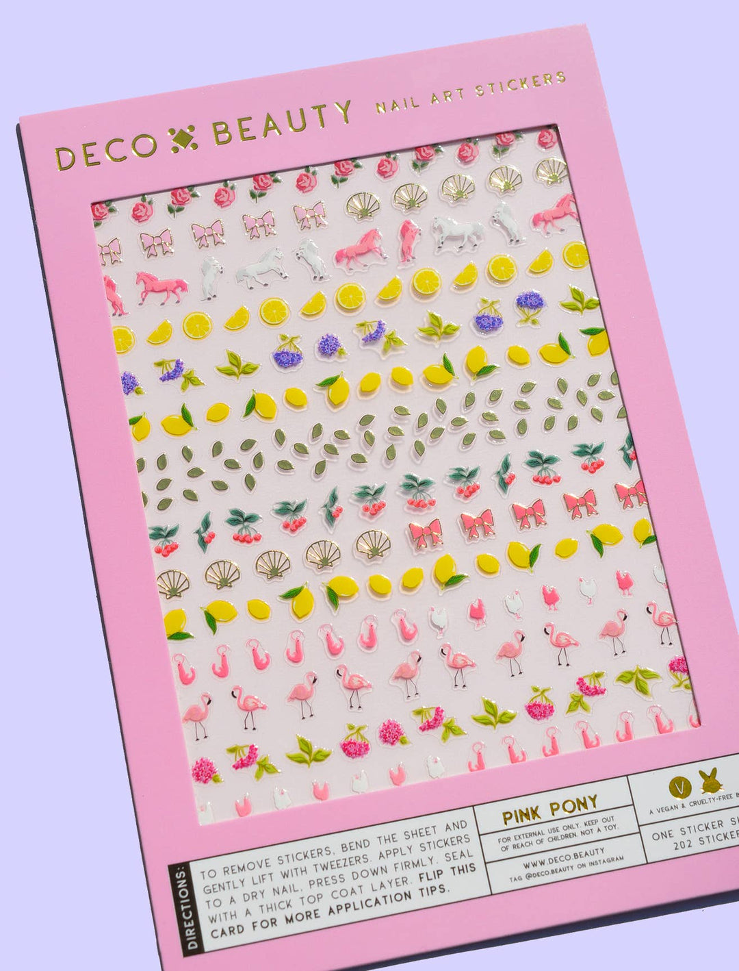 Nail Art Stickers - PINK PONY