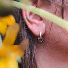 Load image into Gallery viewer, Tiger&#39;s Eye Hoops