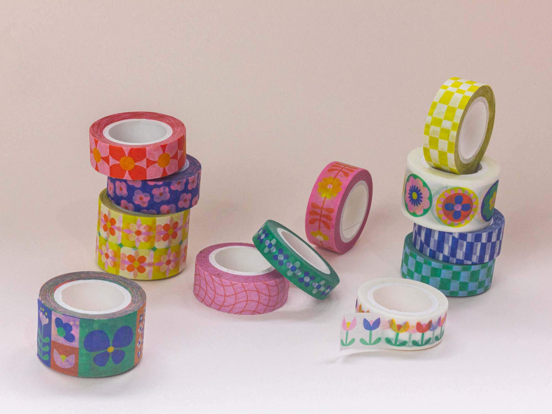 Tulip Dance 15mm • Retro Floral Washi Tape MD235