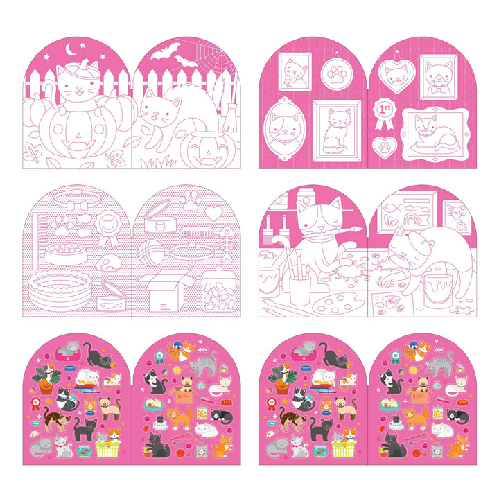Coloring Book With Stickers: Cats
