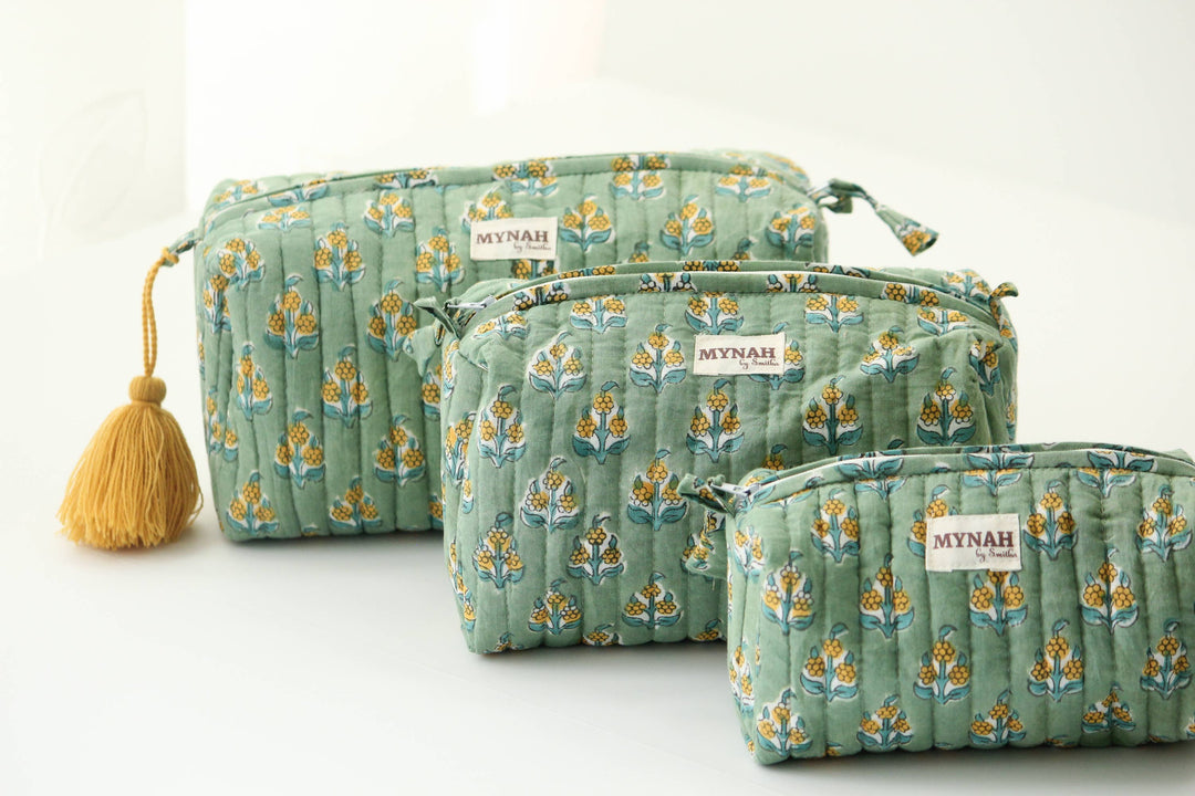 Ochre motif print travel/make up/organizer/bag MH877