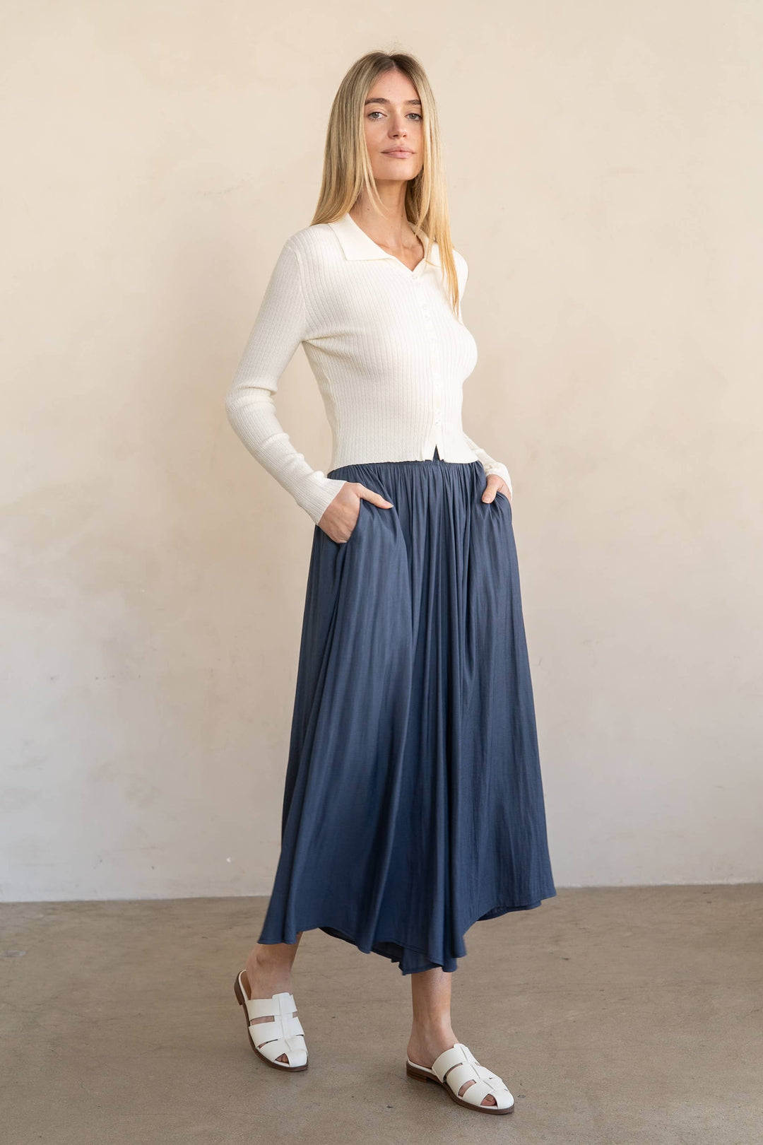 FLOWY WIDE LEG PALAZZO PANTS EG432