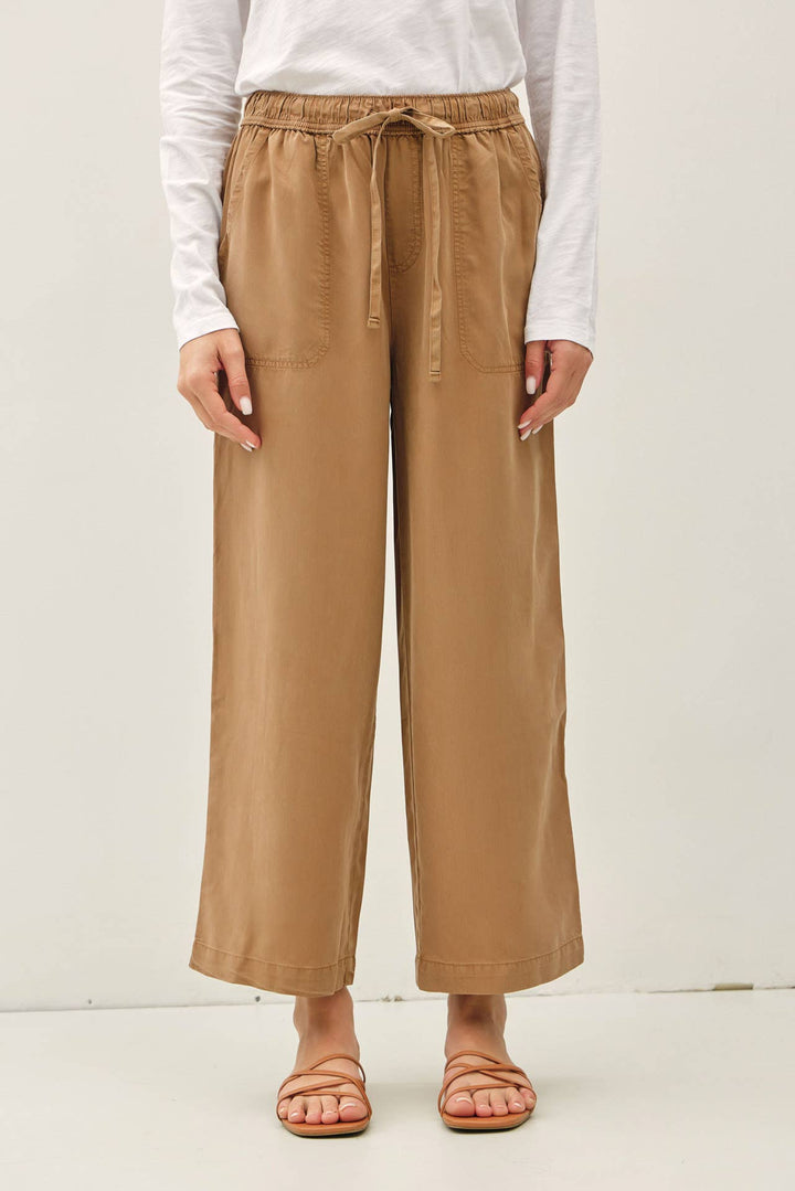 TENCEL DRAWSTRING WIDE LEG PANTS BC234