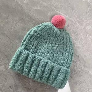 CHILDREN'S COLORFUL BALL SOFT KNITTED HAT ACC43