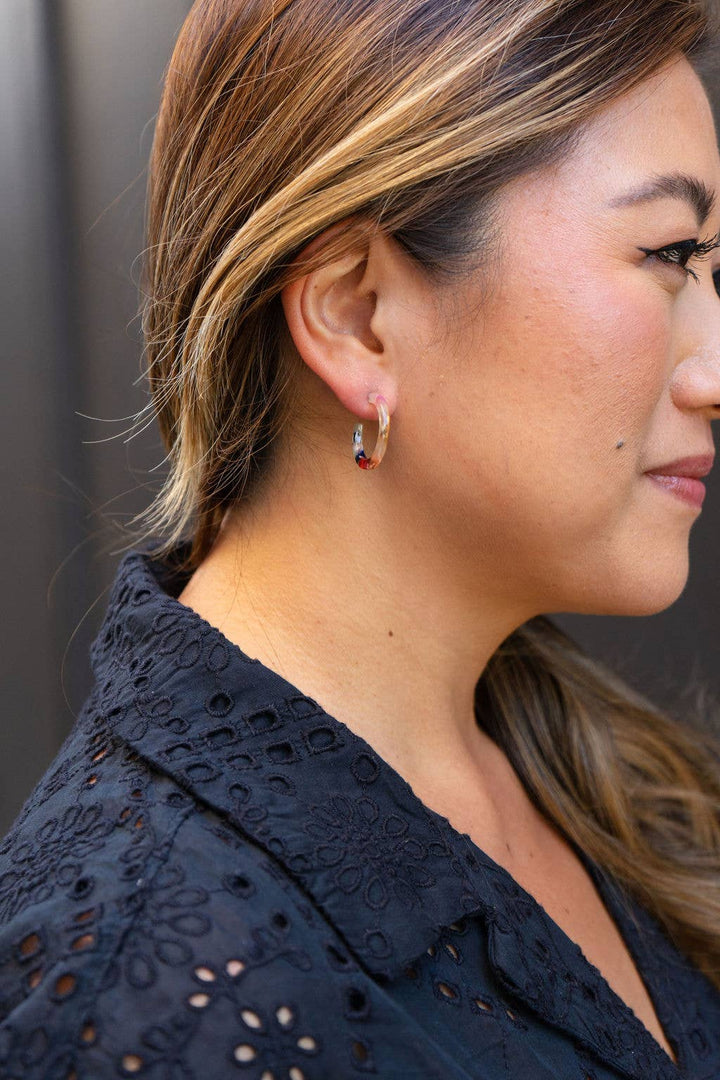 Cam Mini Hoops - Multicolor // Earrings, Gifts, Jewelry, Fall SS602
