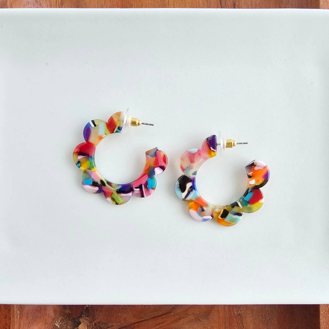 Flora Hoops - Fiesta // Summer Spring Flower Jewelry Earring SS529