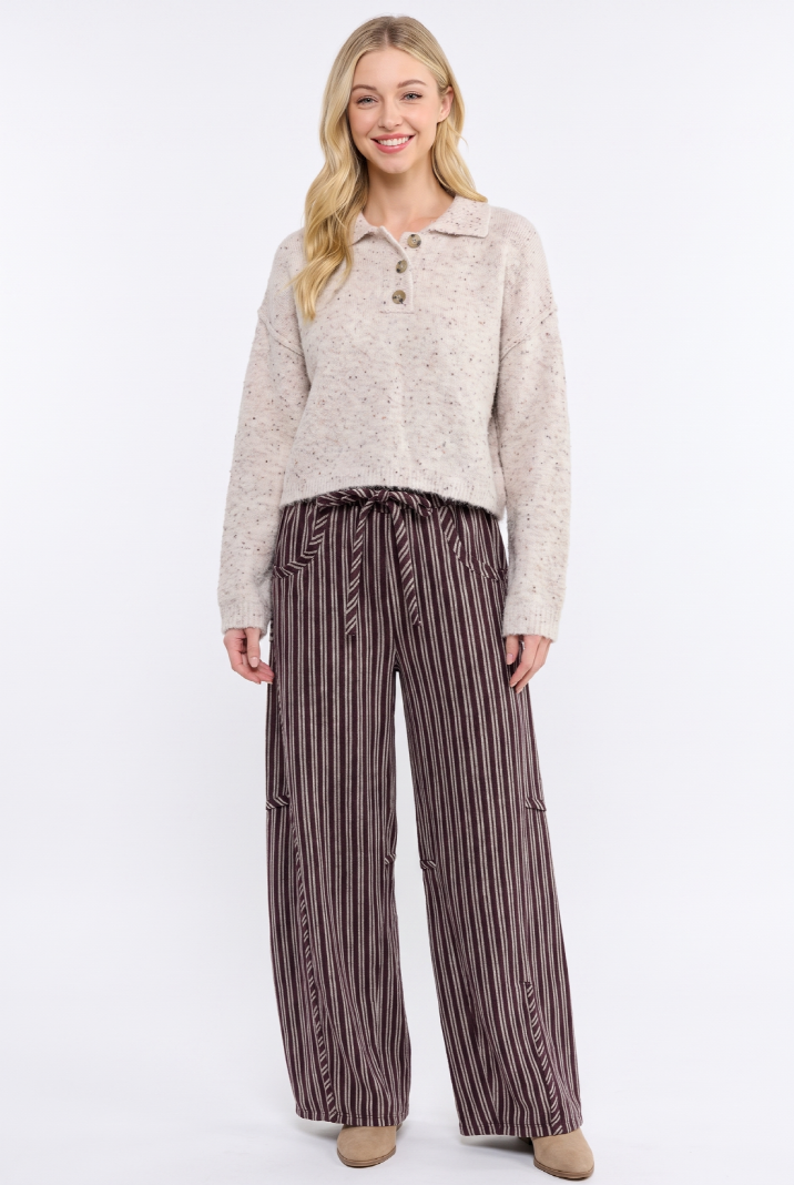 CB168 Pinstripe Drawstring Pants