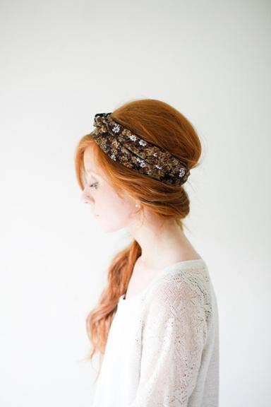 Black with White Polka Dots Headwrap HH29