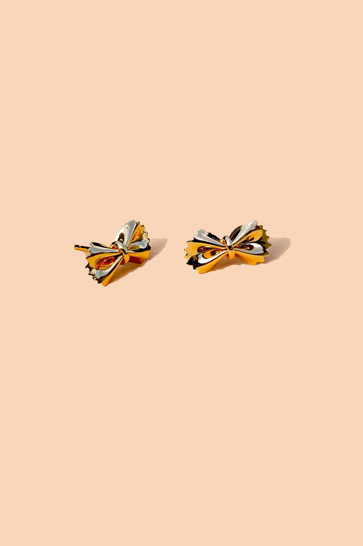 Bow Tie Pasta Studs - 18K Gold Plated PJ775